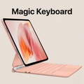 iPad keyboard case with trackpad affiché dans une couleur rose avec un design élégant et moderne.