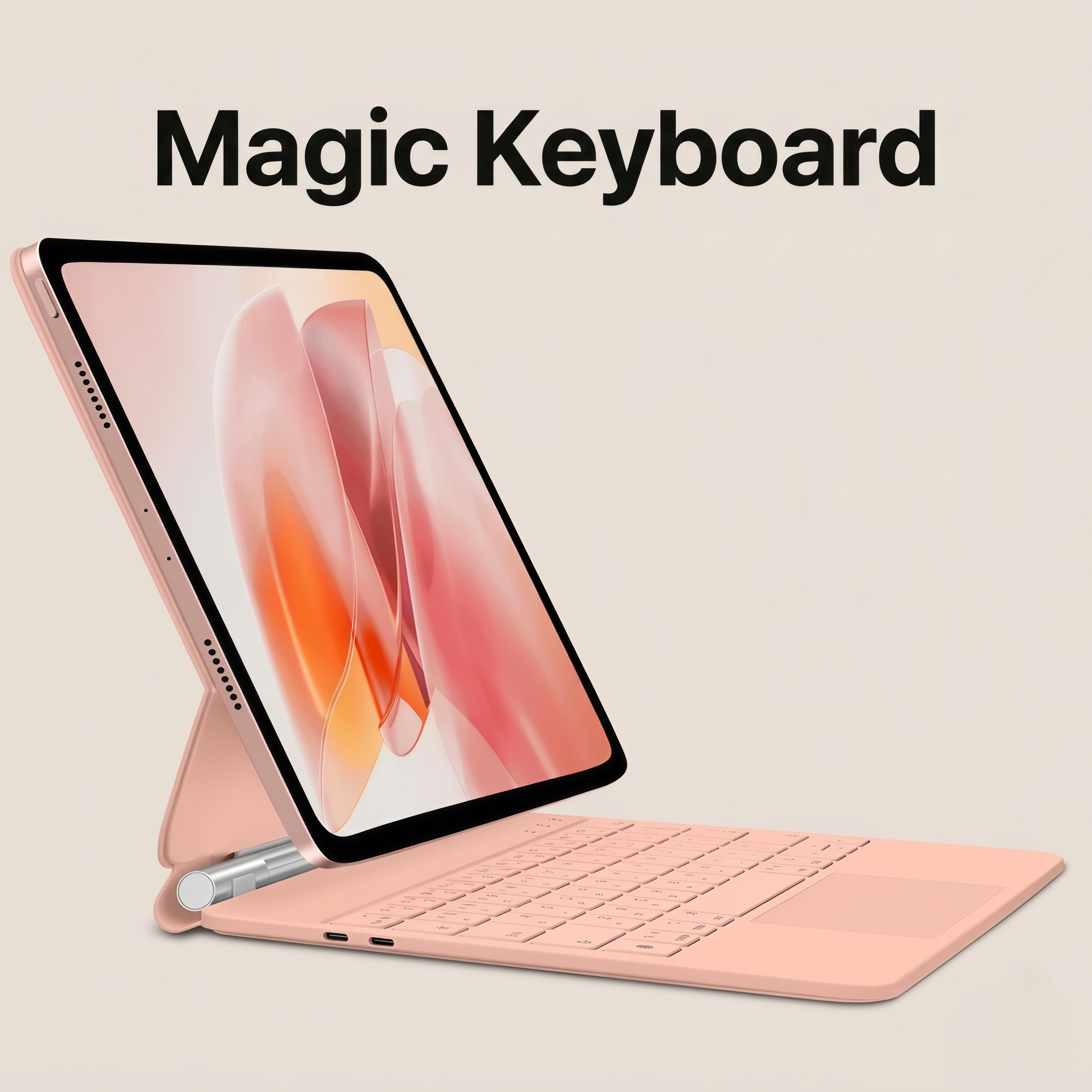 iPad keyboard case with trackpad affiché dans une couleur rose avec un design élégant et moderne.