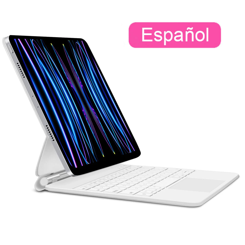 iPad keyboard case with trackpad pour une productivité optimale, affichant un design moderne et une expérience de frappe fluide.